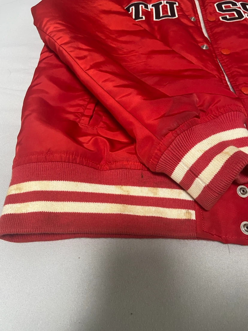 stussy x champion ステューシー チャンピオン スタジャン 赤 Sサイズの写真2枚目