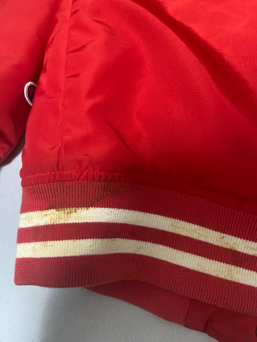 stussy x champion ステューシー チャンピオン スタジャン 赤 Sサイズの写真4枚目