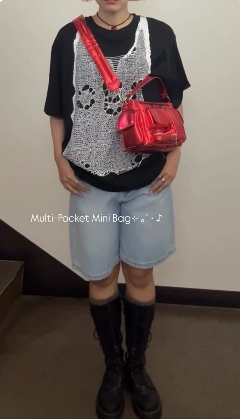 新色 アナスイ マルチポケットチビバッグ メタリックレッドの写真9枚目