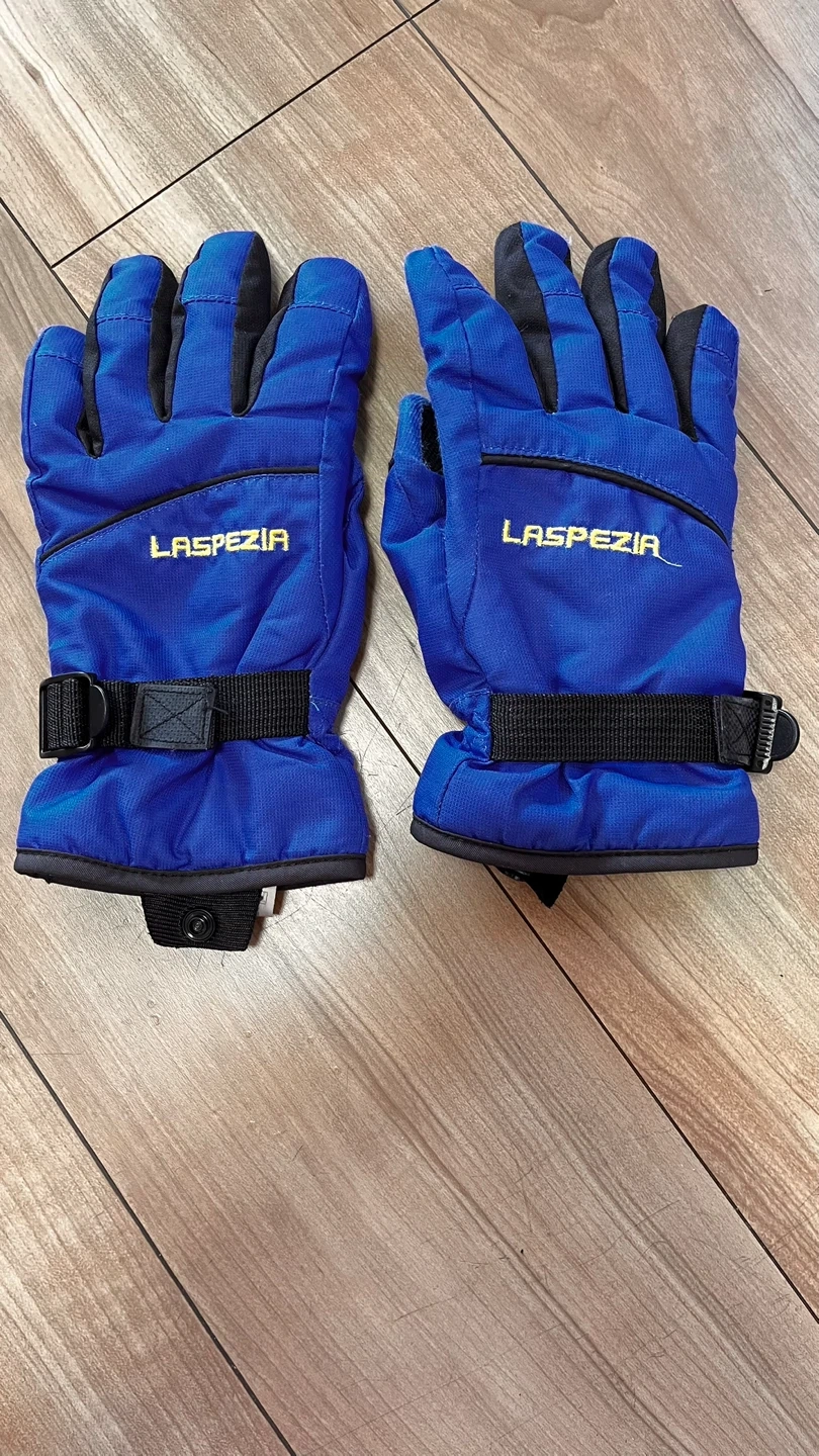 LASPEZIA キッズ スキーグローブ ブルーの写真2枚目