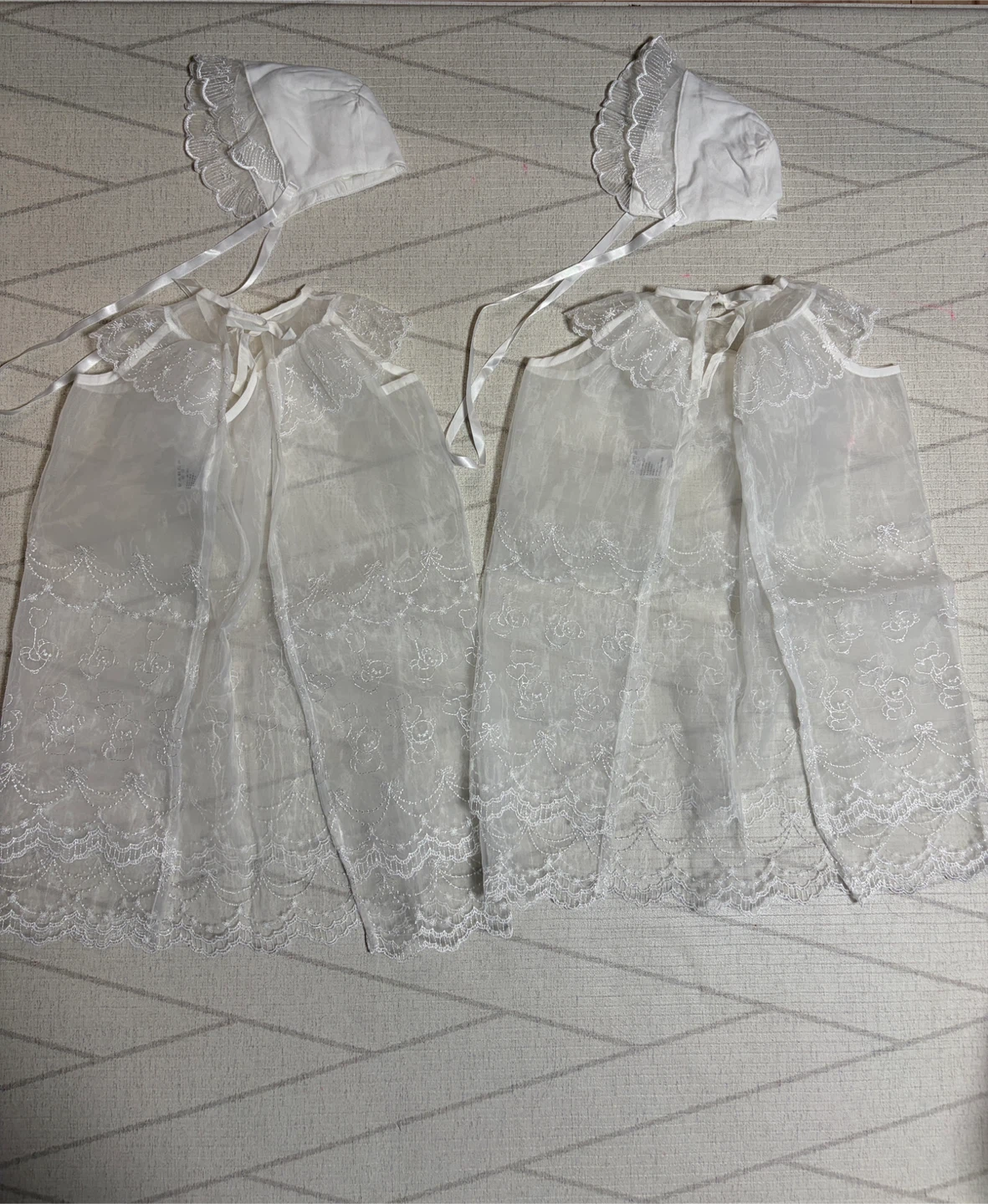 西松屋 ベビードレス 2点セット 帽子付き 50-60cm