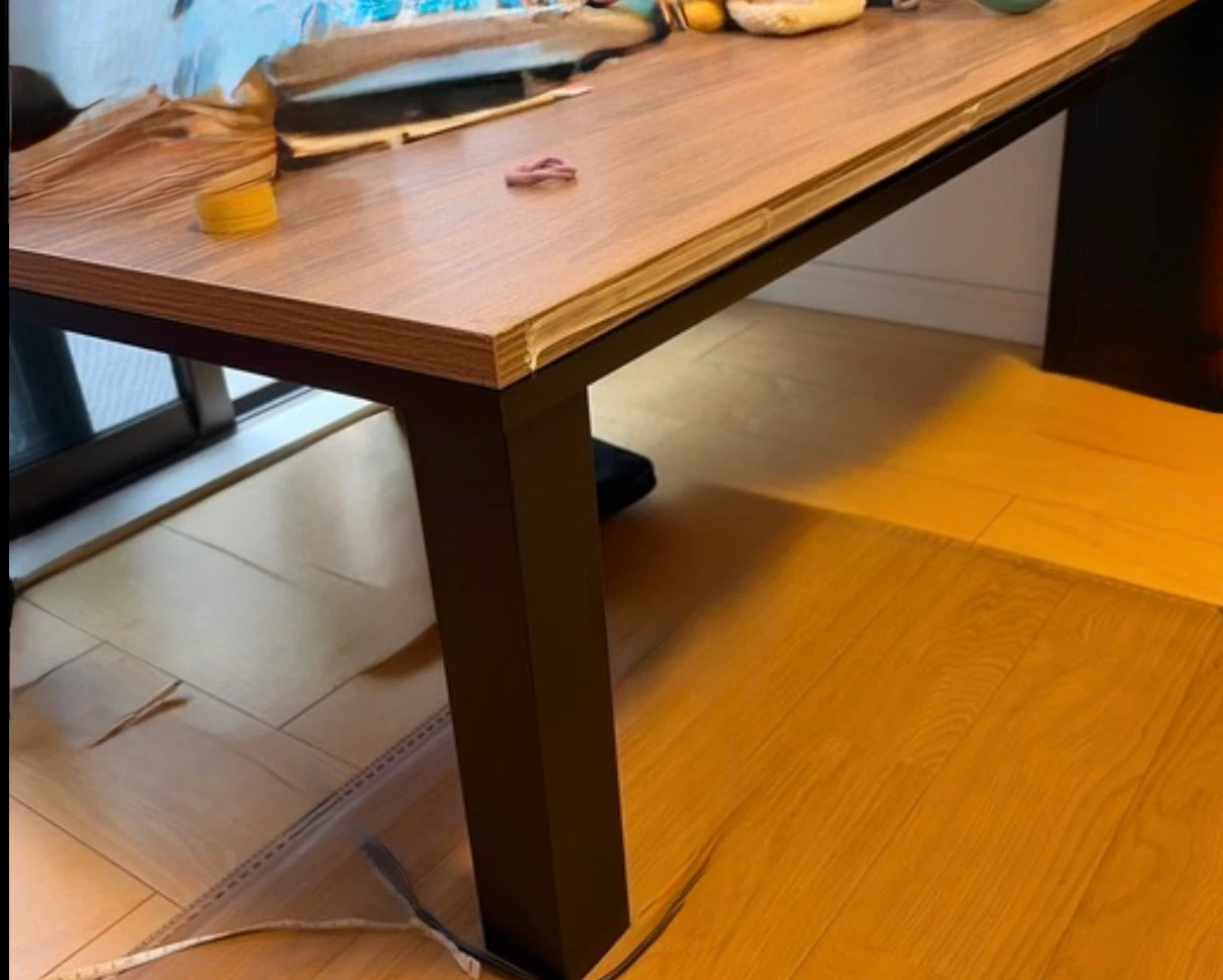 木製天板テーブル ブラウン こたつ