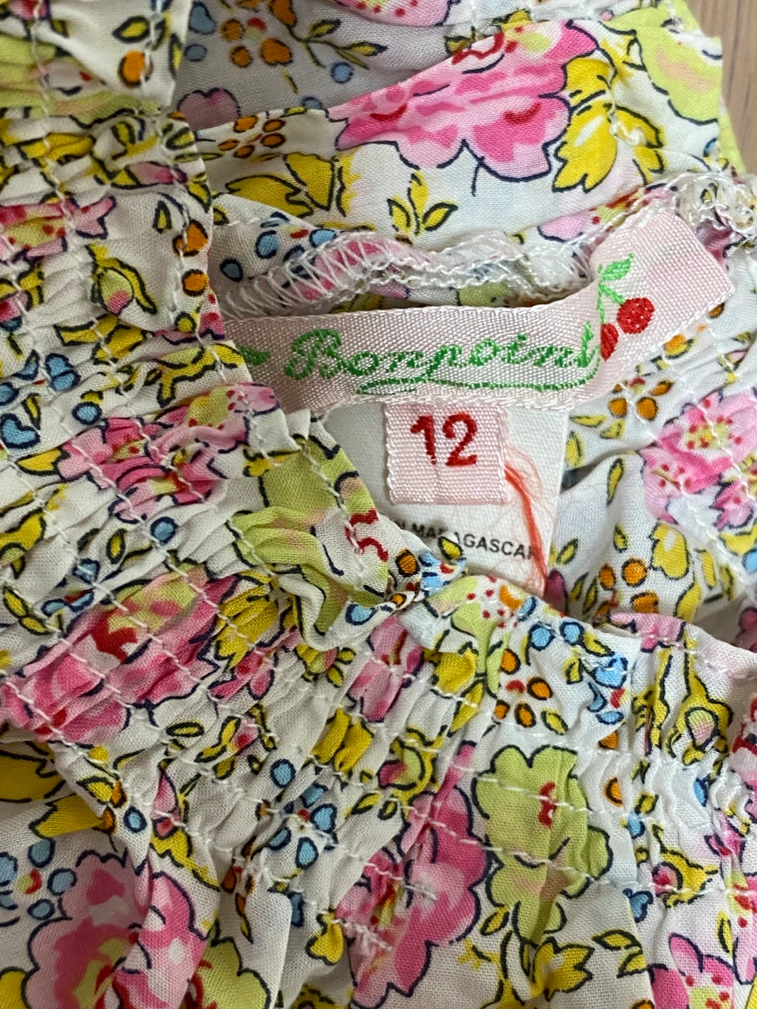 ボンポワン 小花柄 ロンパース 帽子 セットの写真4枚目