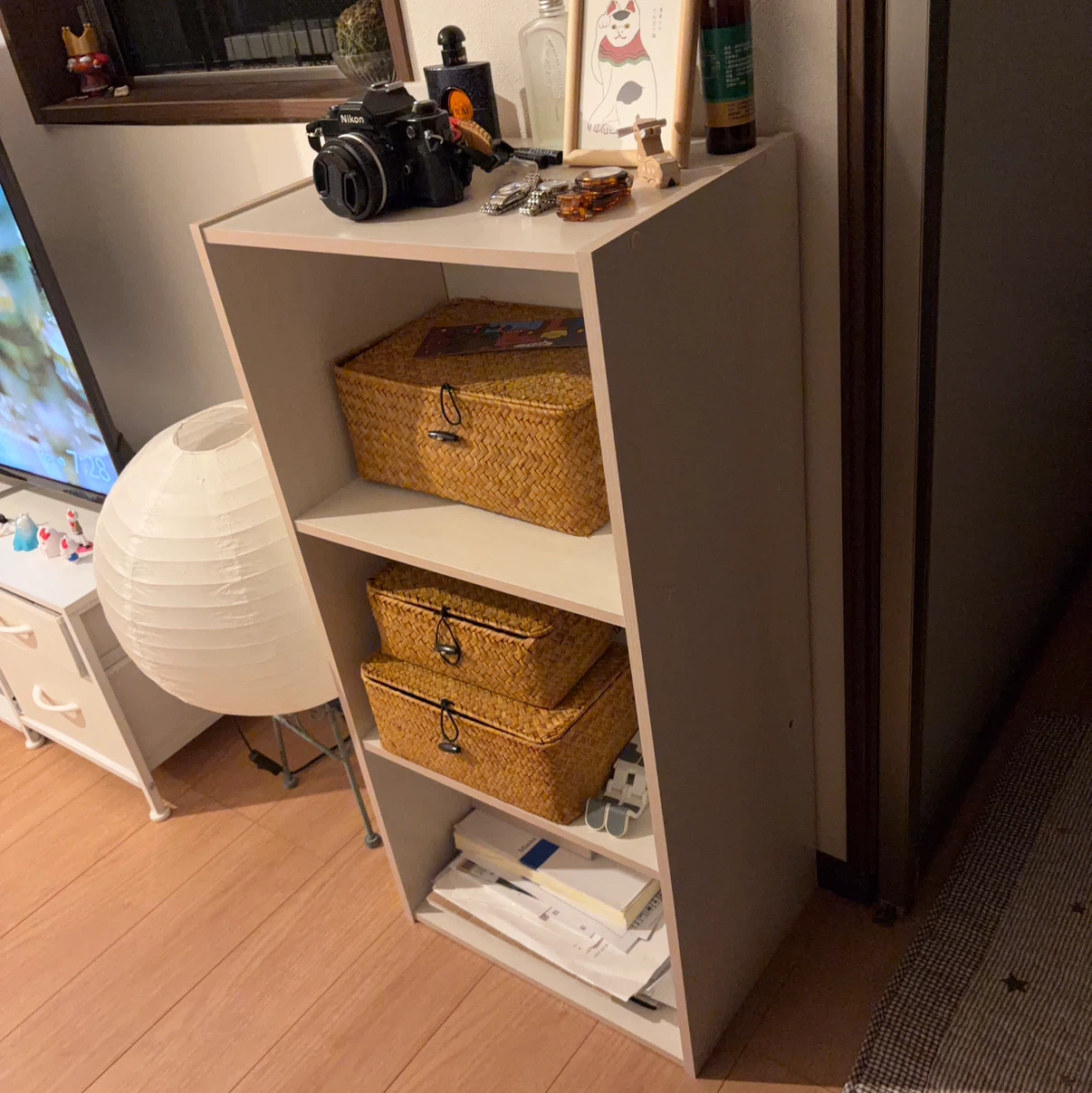 3段収納棚 ホワイトの写真2枚目