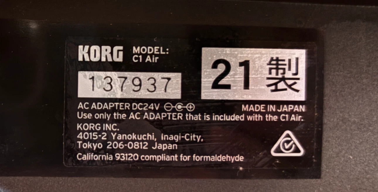 期間限定お値下げ~ 25,000円　コルグ 21製 ~ 電子ピアノ C1 Air ブラック - 椅子付きの写真4枚目