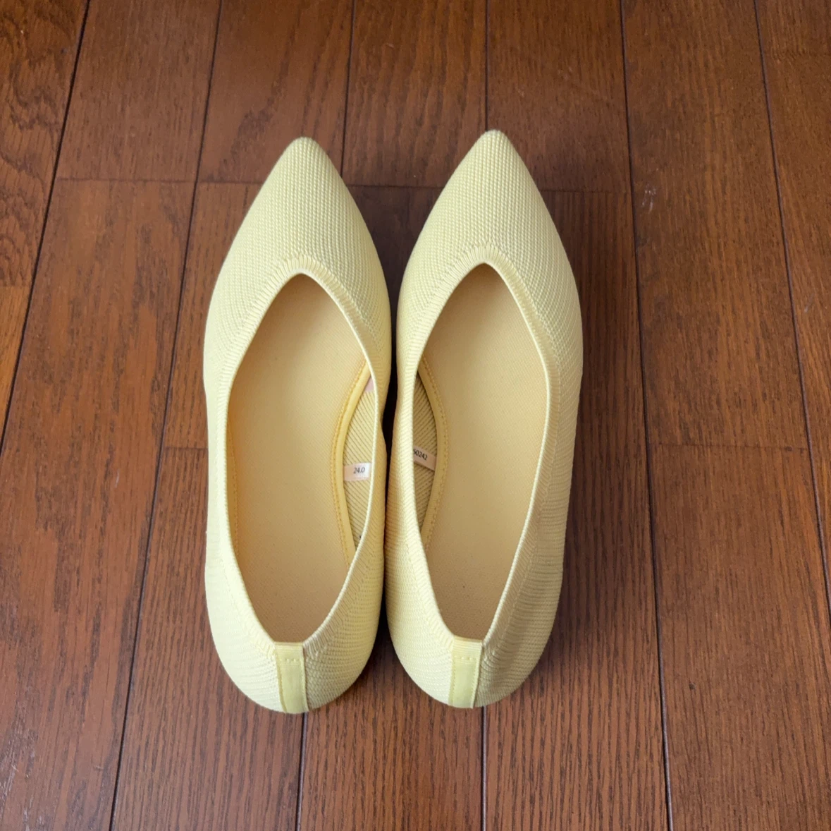 【美品】GU ウォッシャブルニットフラットシューズ 24.0cm イエロー