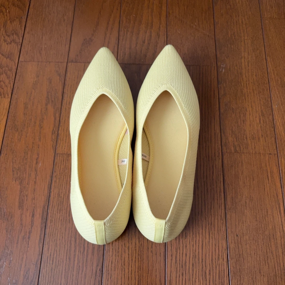 【美品】GU ウォッシャブルニットフラットシューズ 24.0cm イエロー
