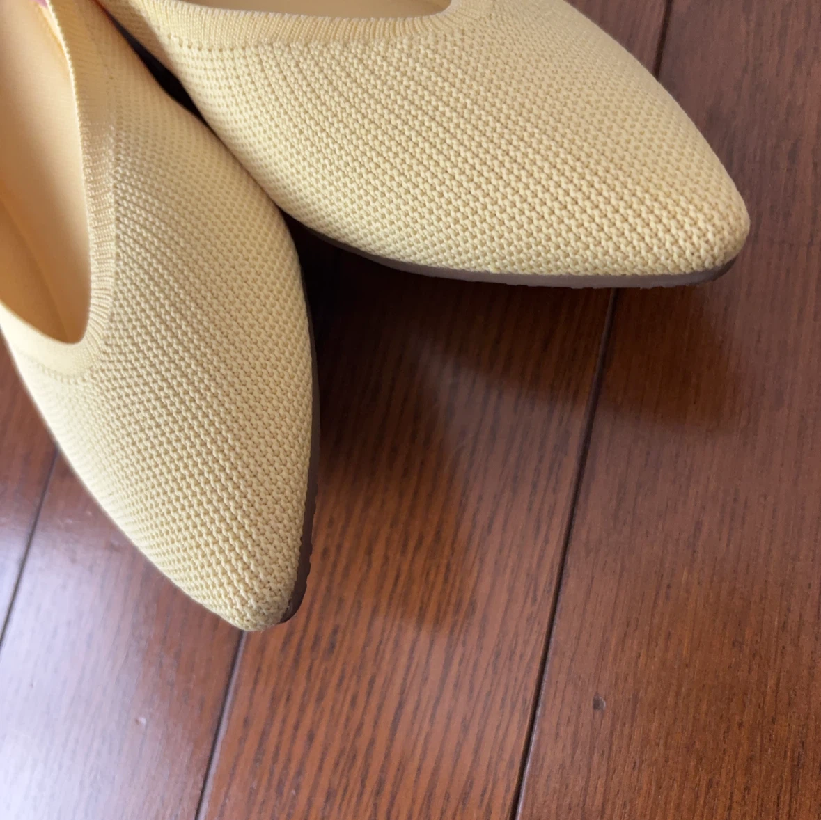 【美品】GU ウォッシャブルニットフラットシューズ 24.0cm イエローの写真6枚目