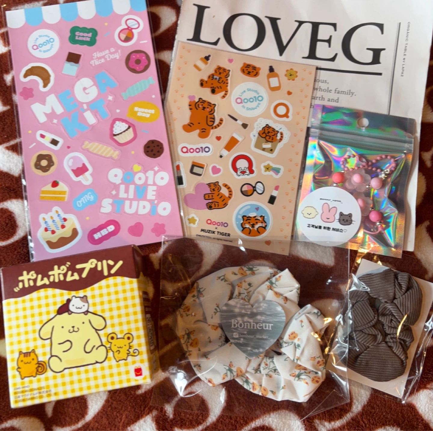 ポムポムプリンおもちゃ🤖&韓国ヘアアクセ&ストラップ&Qoo10オリジナルステッカー、の写真4枚目