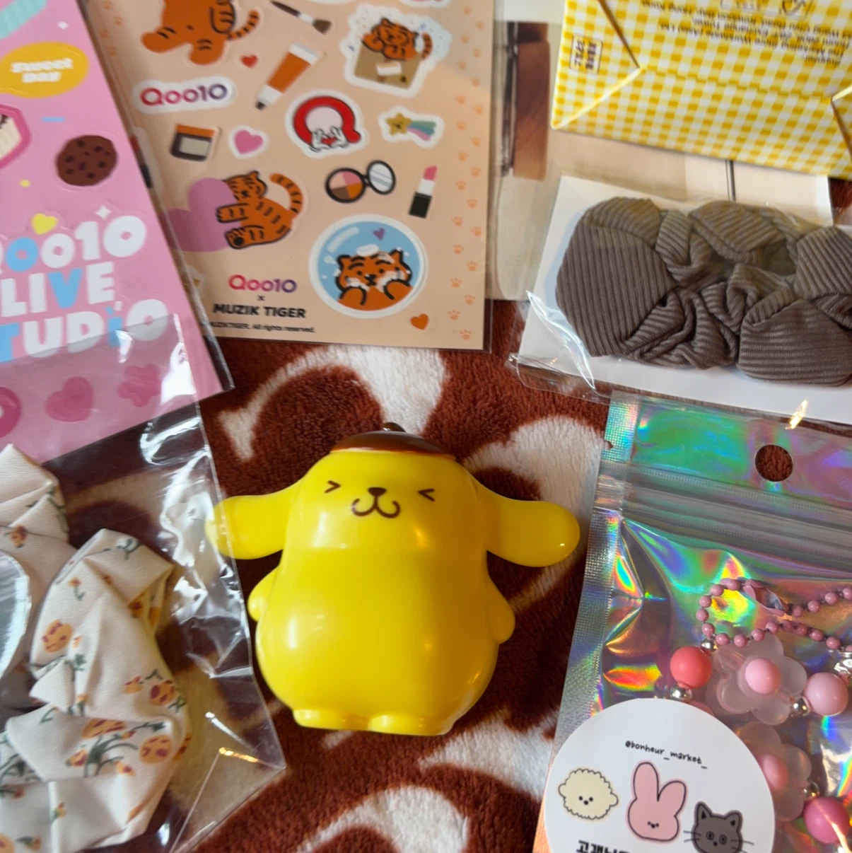 ポムポムプリンおもちゃ🤖&韓国ヘアアクセ&ストラップ&Qoo10オリジナルステッカー、の写真9枚目
