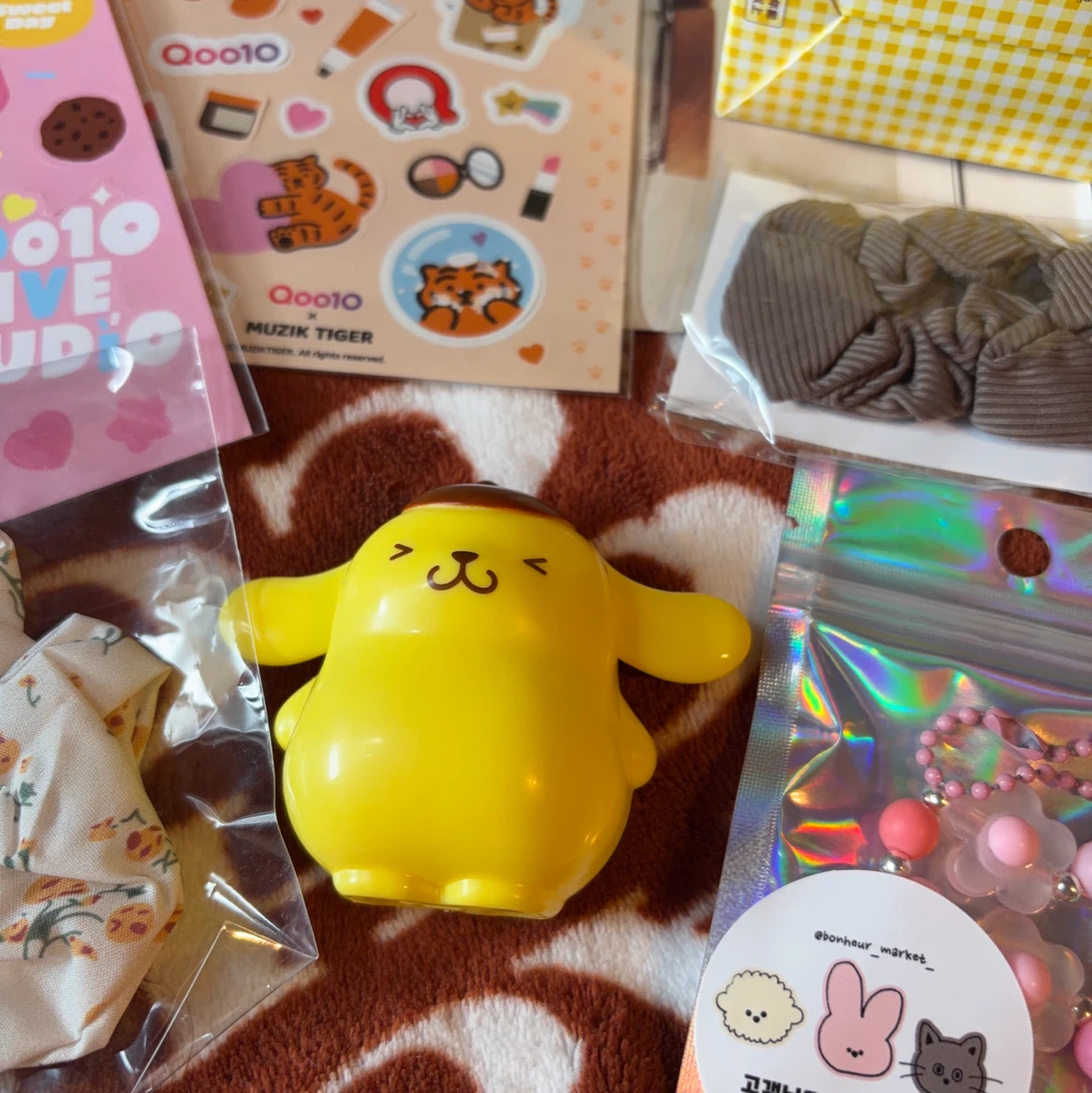 ポムポムプリンおもちゃ🤖&韓国ヘアアクセ&ストラップ&Qoo10オリジナルステッカー、の写真10枚目