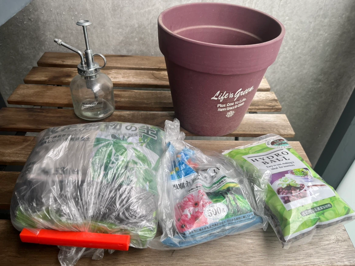 【セット売り】観葉植物 植木鉢 土 根腐れ防止材 ゼオライト ハイドロボール 水やり用霧吹き