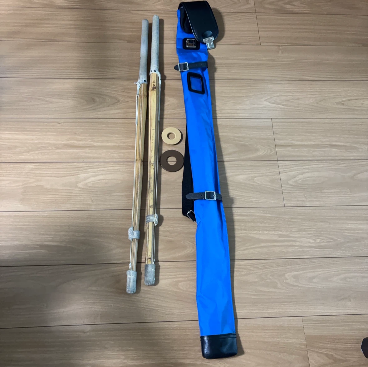 剣道 竹刀 2本セット 鍔付き ケース付きの写真2枚目