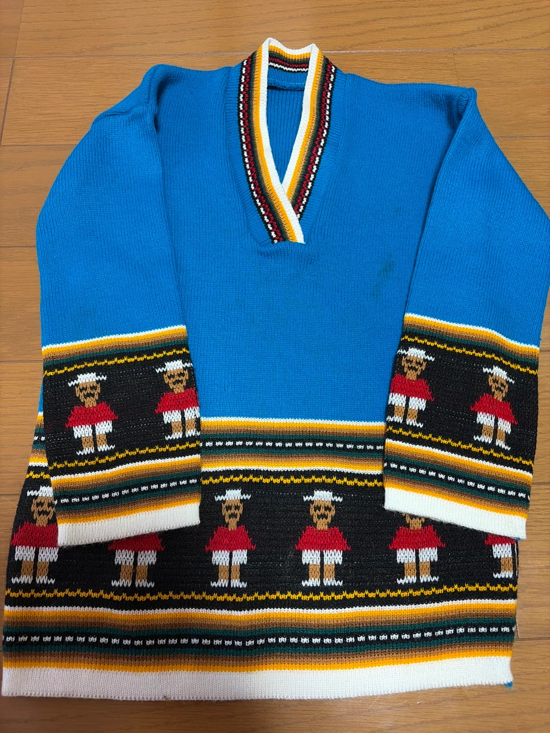 メキシカン柄 ニット ブルー 子供用