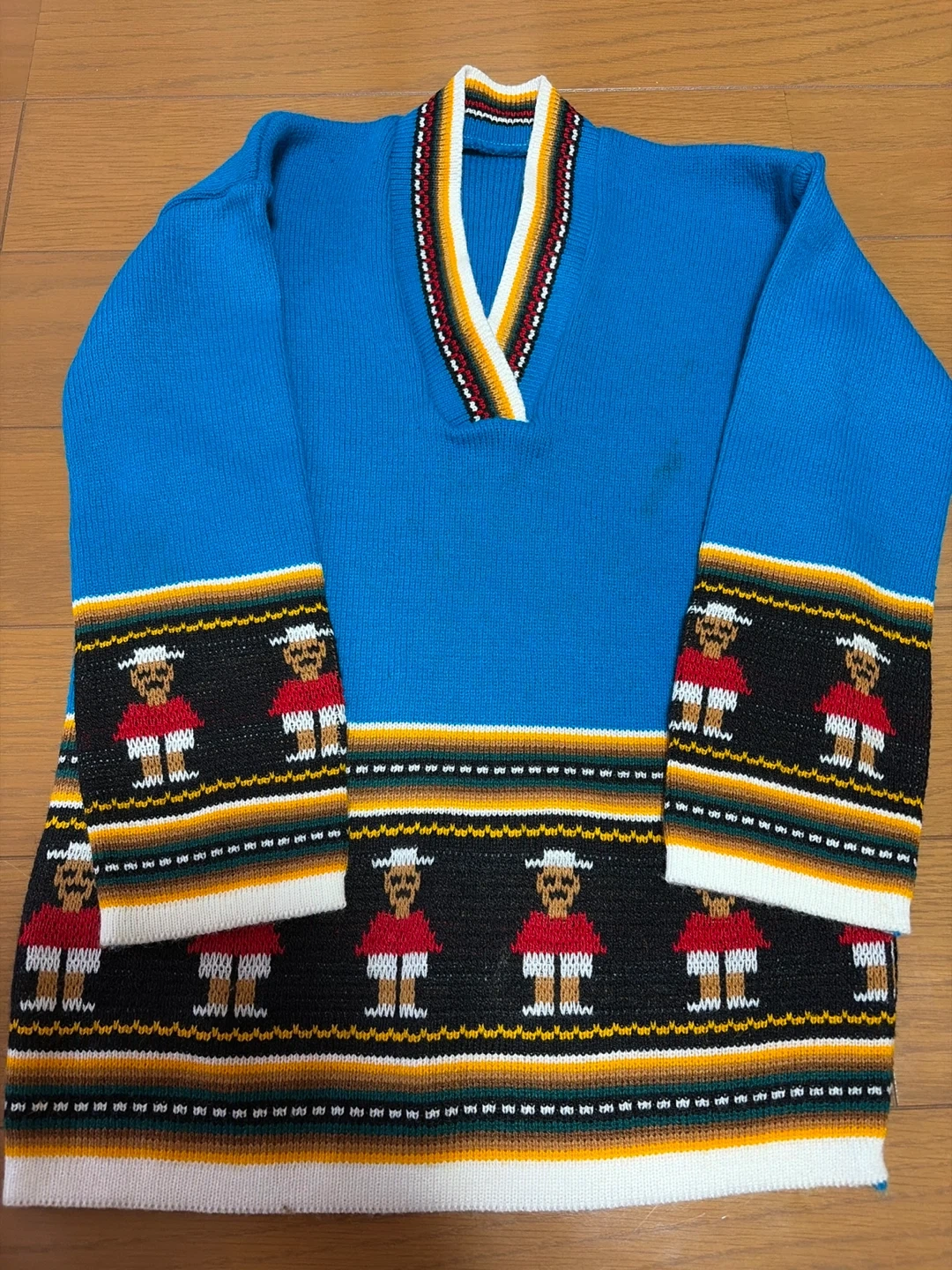 メキシカン柄 ニット ブルー 子供用