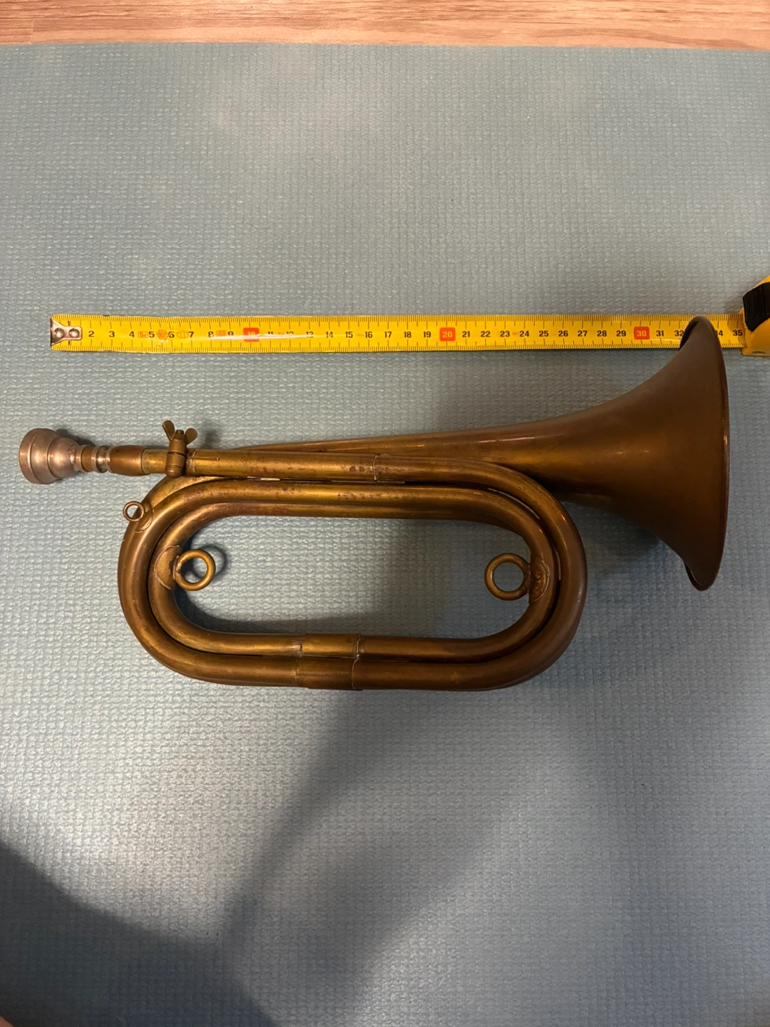 真鍮製 ビューグル ラッパ 管楽器　ビンテージ雑貨