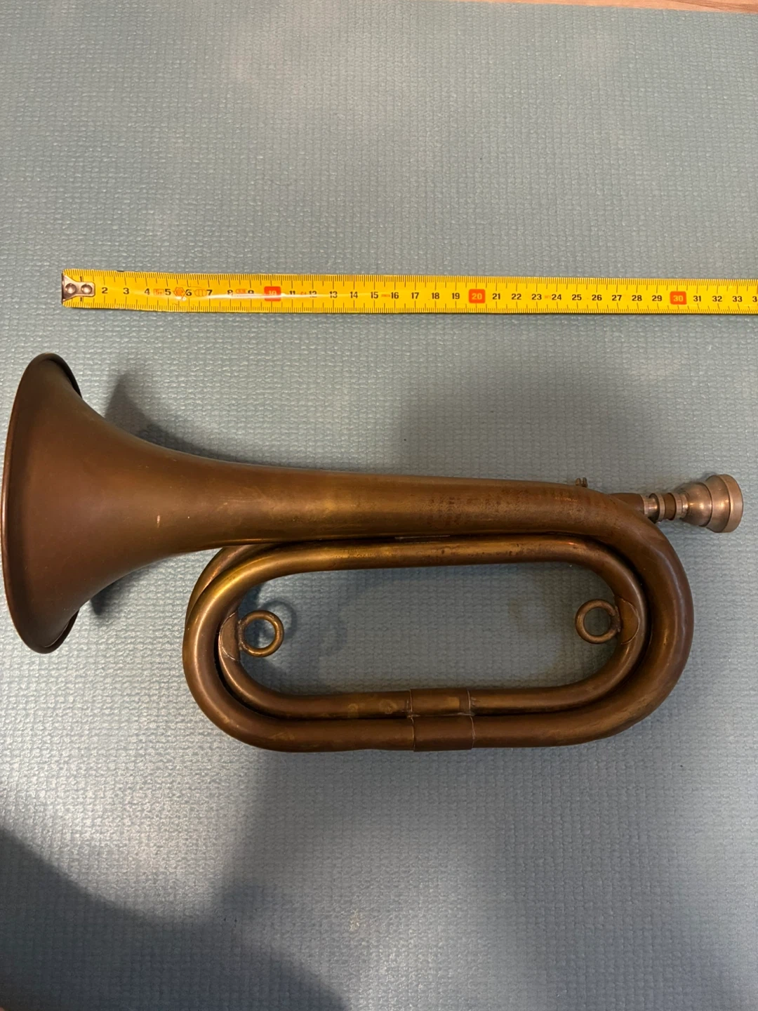 真鍮製 ビューグル ラッパ 管楽器 ビンテージ雑貨の写真2枚目