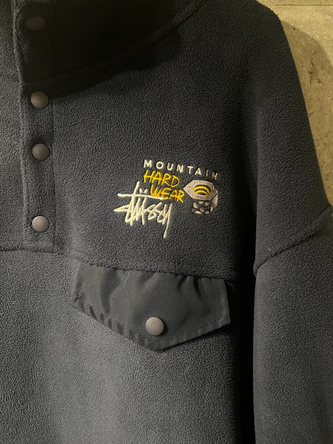 STUSSY × Mountain Hardwear コラボ フリースプルオーバー ドローコード付き Lの写真2枚目