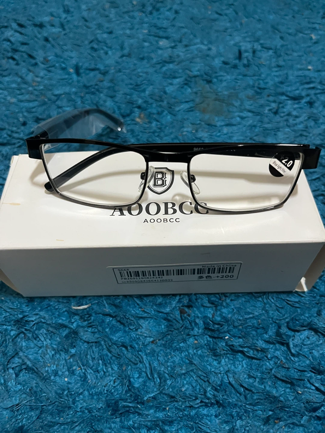 オートズーム老眼メタルブラックフレーム＋2.0対応スクエアメガネ新品！