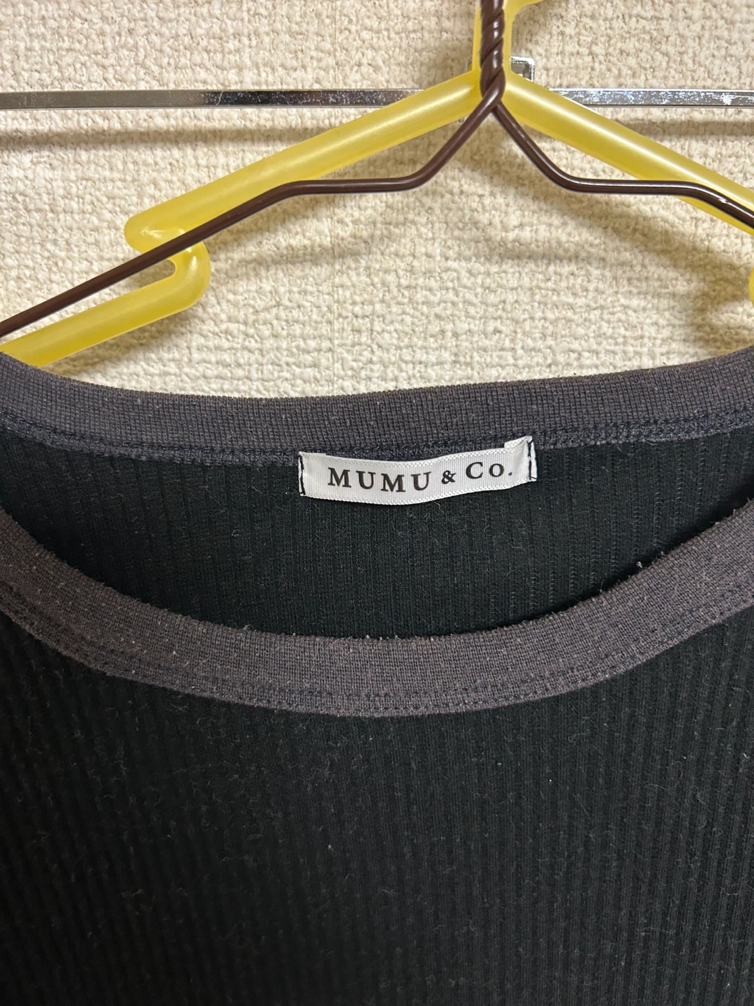 ムムアンドコー リブ半袖Tシャツ M ブラックの写真2枚目