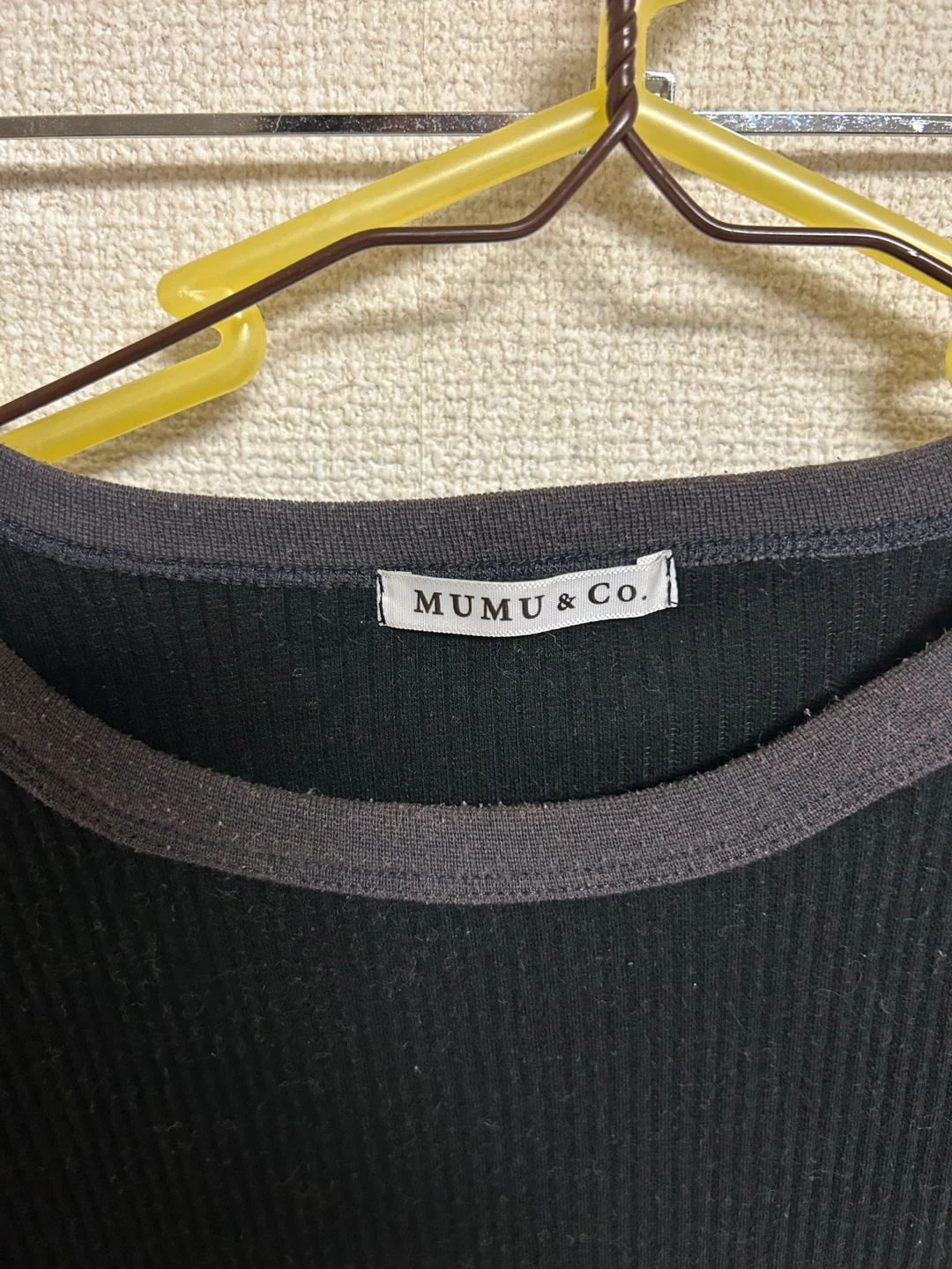 ムムアンドコー リブ半袖Tシャツ M ブラックの写真2枚目