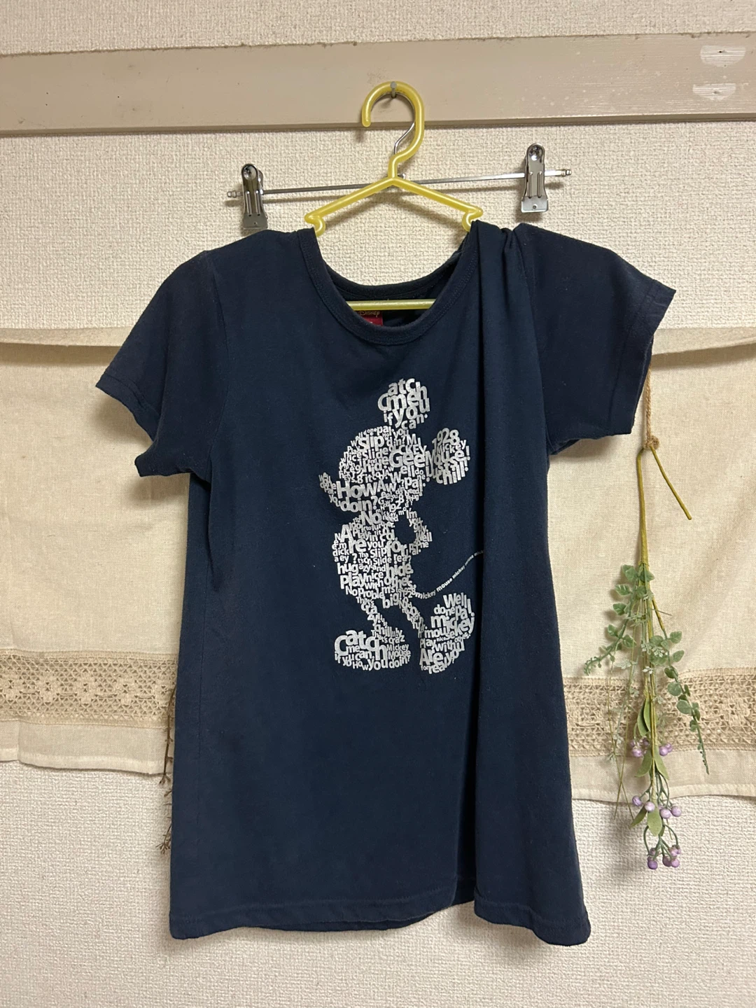ディズニー ミッキー Tシャツ 紺色 Mサイズ