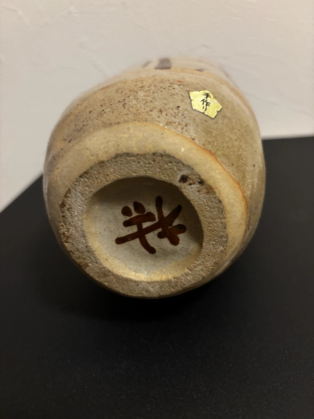 美濃焼 桔梗窯 鉄絵角筒花入 手造り ヴィンテージ花器の写真4枚目