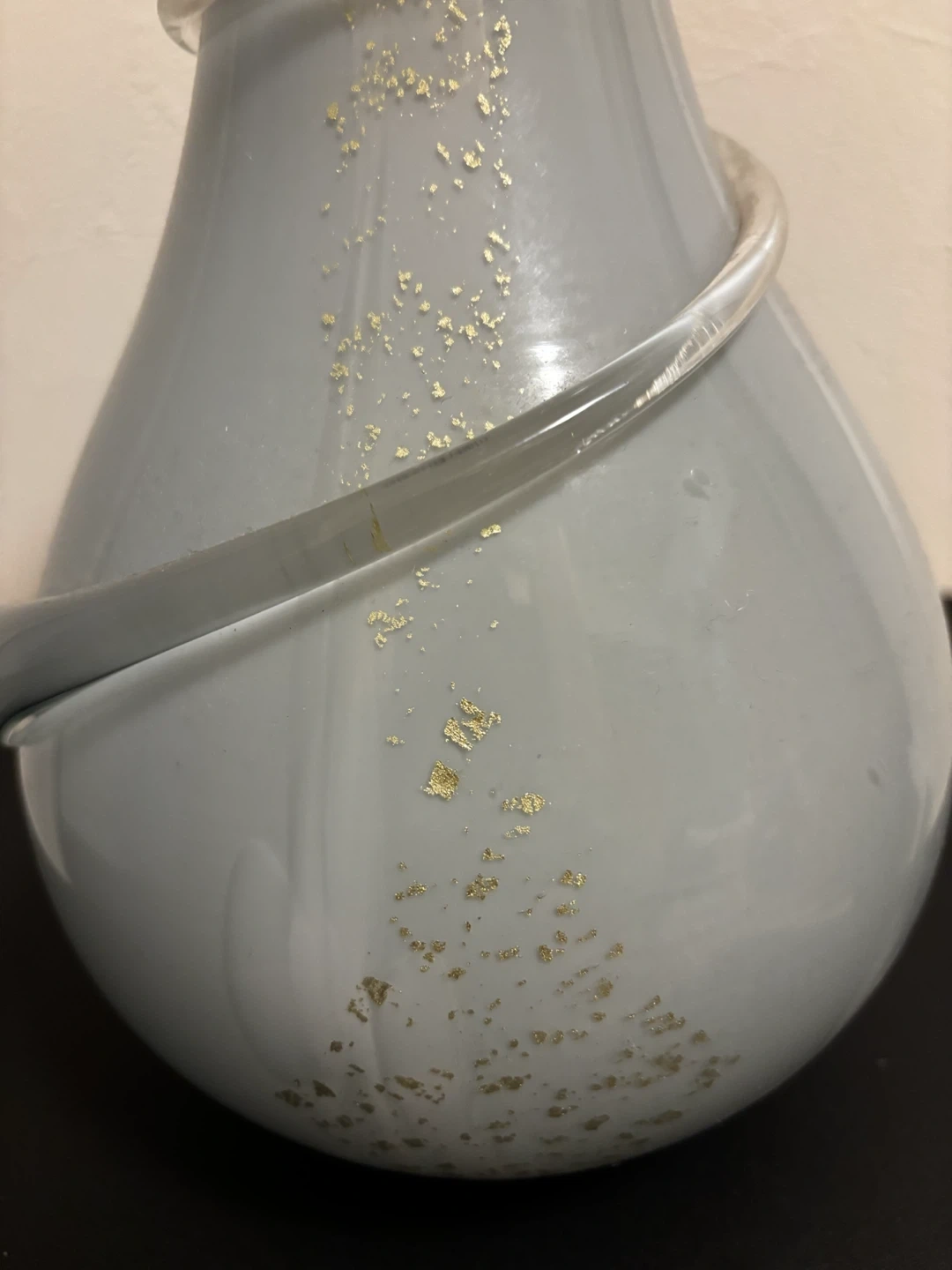 作者不詳 金箔装飾・螺旋巻きガラス 手吹きアートガラス花器の写真3枚目