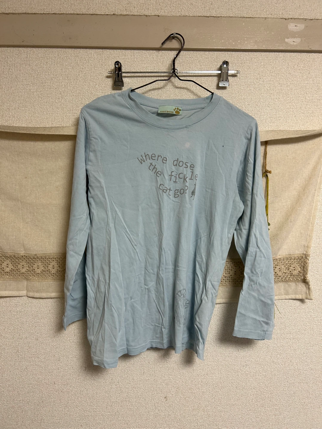 コストバザール 長袖カットソー 水色 M-Lサイズ