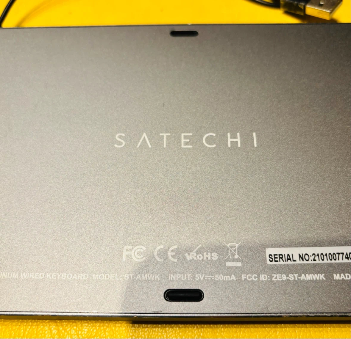 Satechi ST-AMWK アルミニウム 有線キーボード スペースグレイ 動作確認済みの写真3枚目