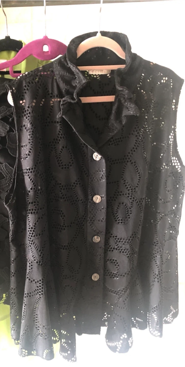 ✨🌟ツーピースセット：ドレスシャツ＋レースベスト🌟✨の写真4枚目