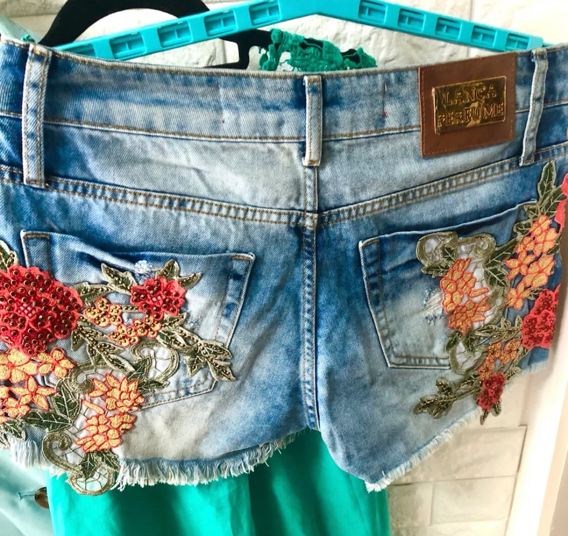 ✨🌟ランサパフューム 刺繍デニムショートパンツ🌟✨の写真4枚目