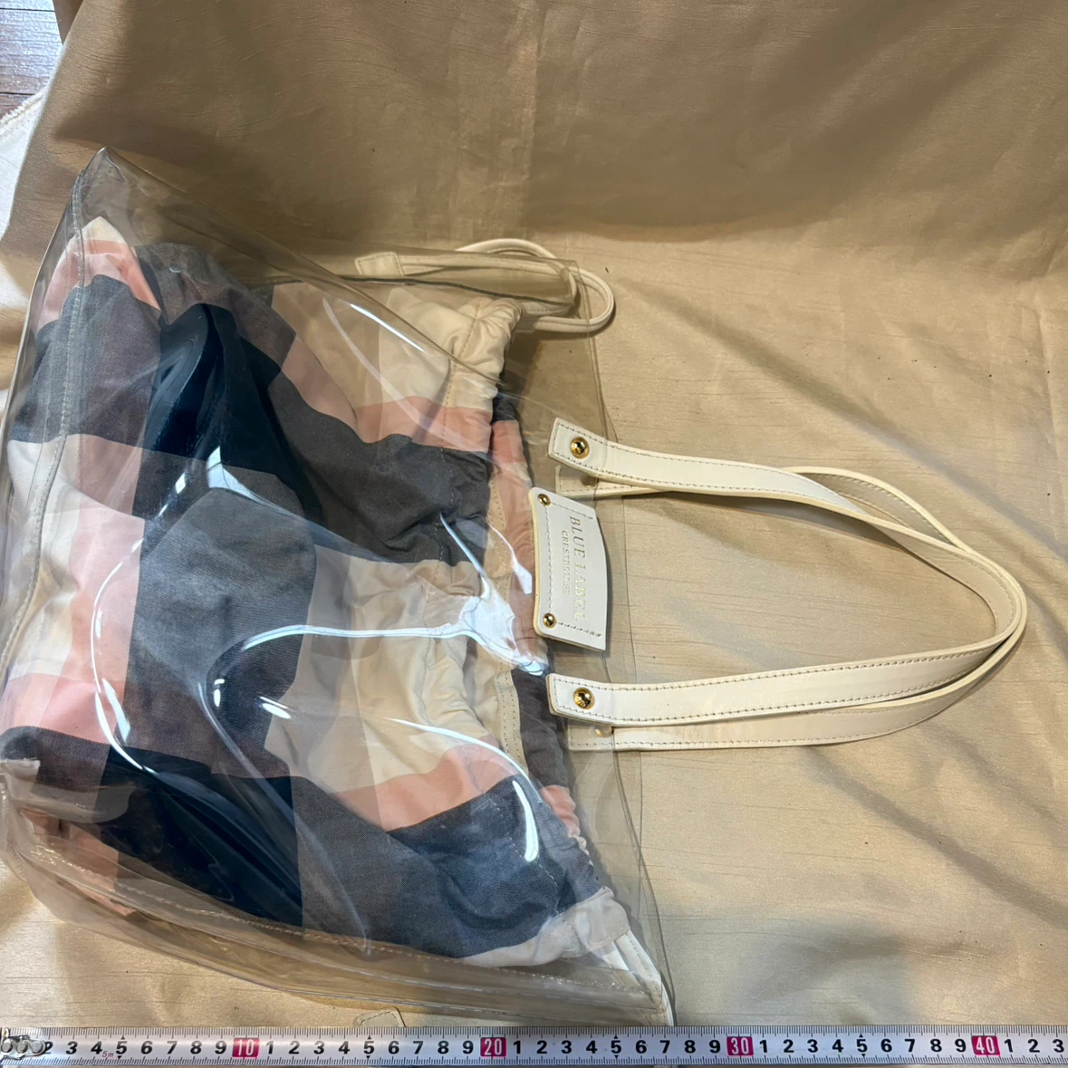 BLUE LABEL CRESTBRIDGE クリアバッグ チェック柄 トートバッグの写真3枚目