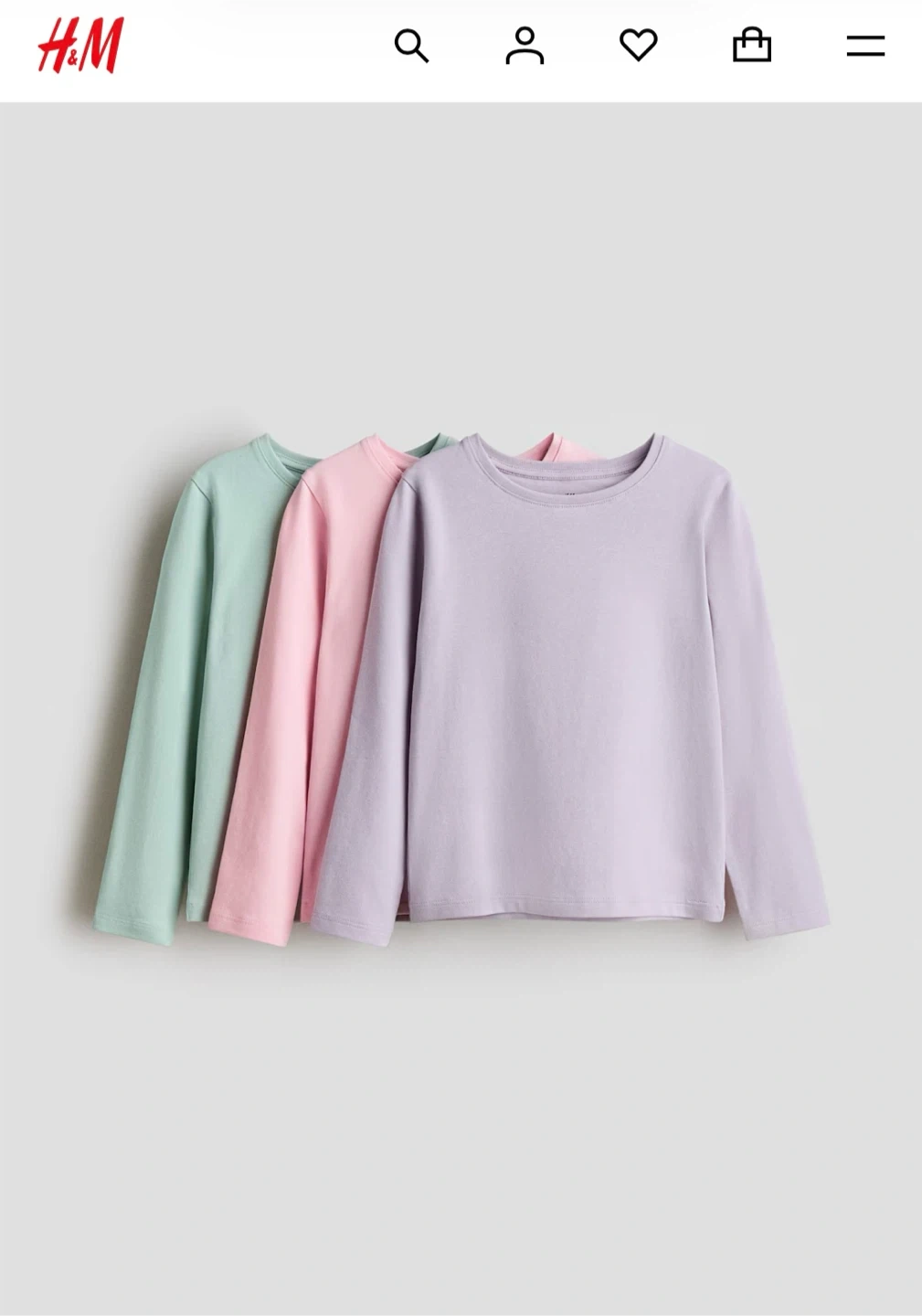 武蔵小杉★ 美品 H&M 子供服 長袖トップス 3枚セット サイズ100 保育園着 男女兼用