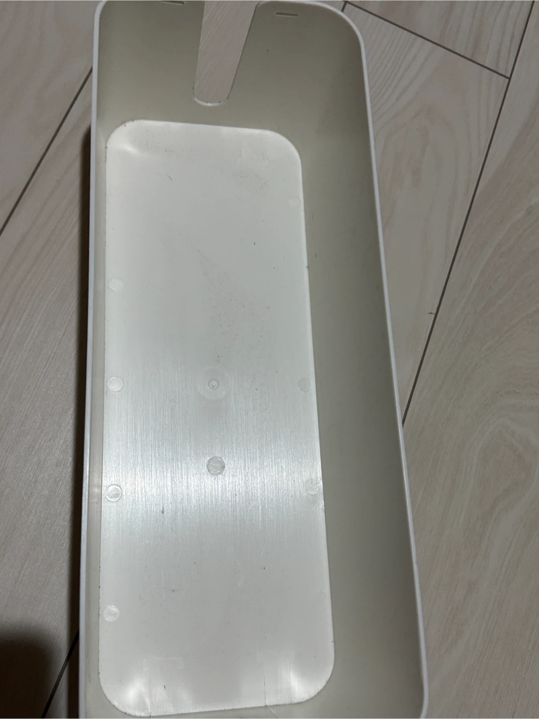 ケーブル収納ボックス 木製フタ付 ホワイトの写真3枚目