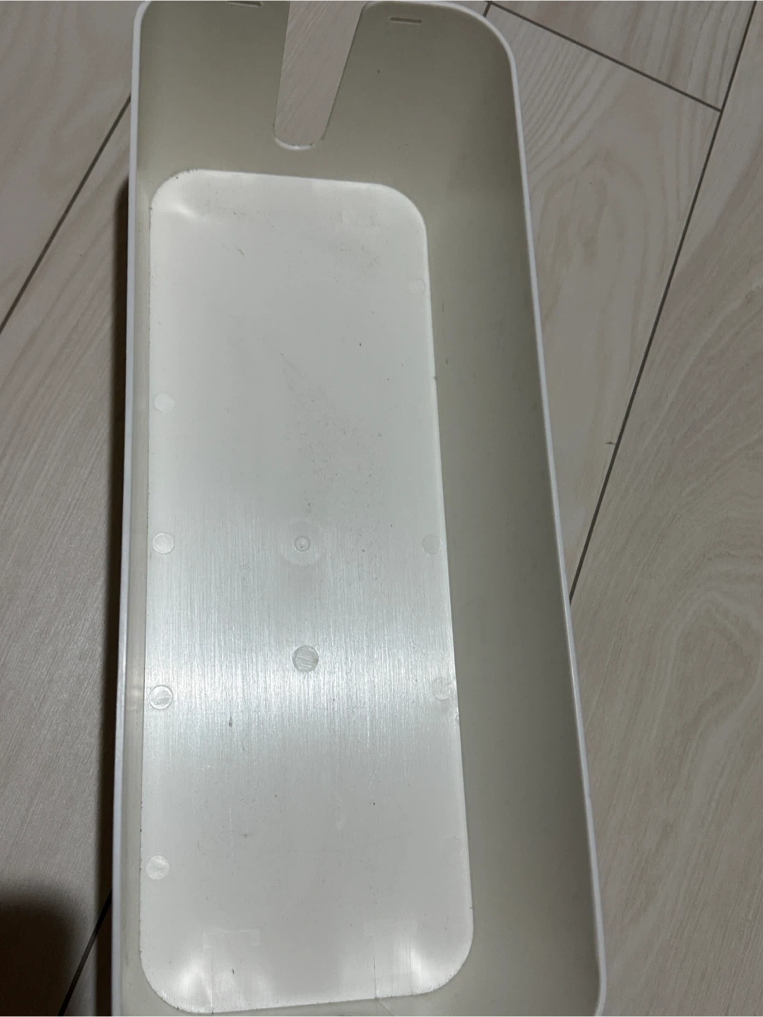 ケーブル収納ボックス 木製フタ付 ホワイトの写真3枚目