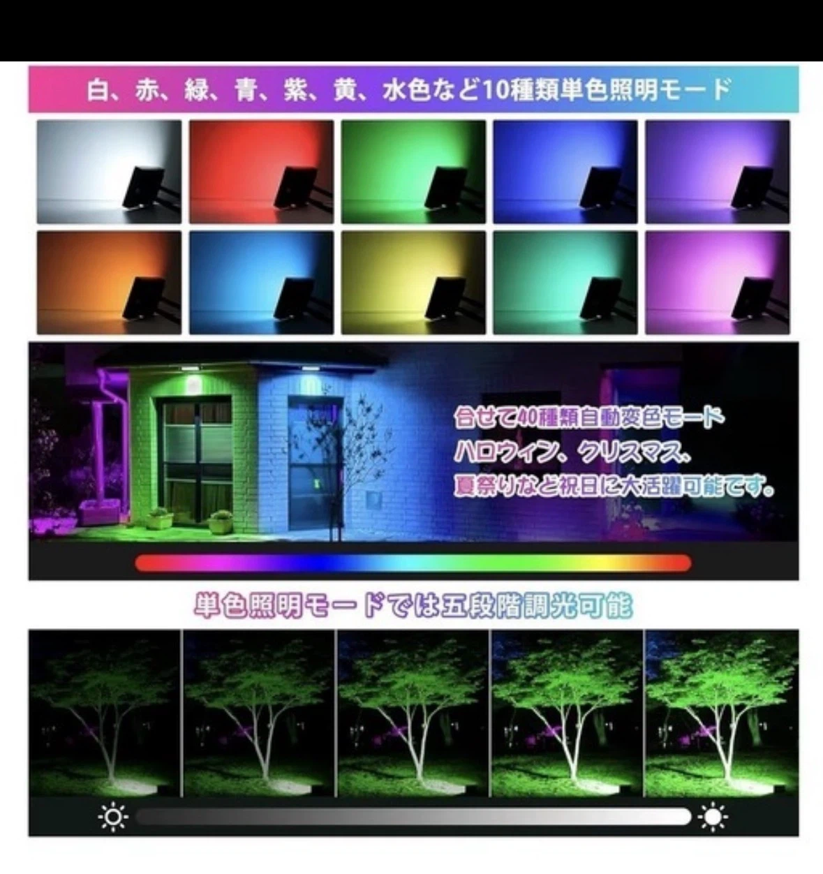 MEIKEE RGB LED投光器 リモコン付きの写真2枚目