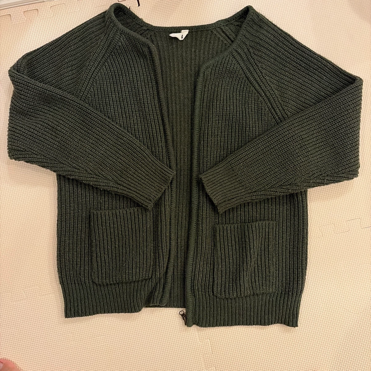 koti koti カーディガン 長袖 ダークグリーン