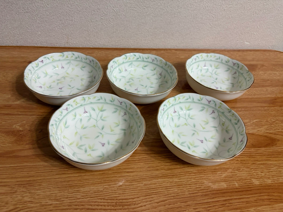 中皿 5枚セット 陶器 花柄（⭐︎同柄の器あり）