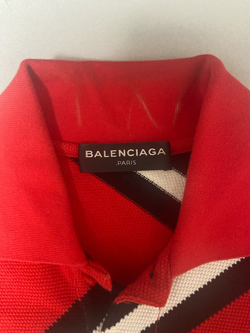 balenciaga バレンシアガ ポロシャツ ストライプ Sサイズの写真2枚目