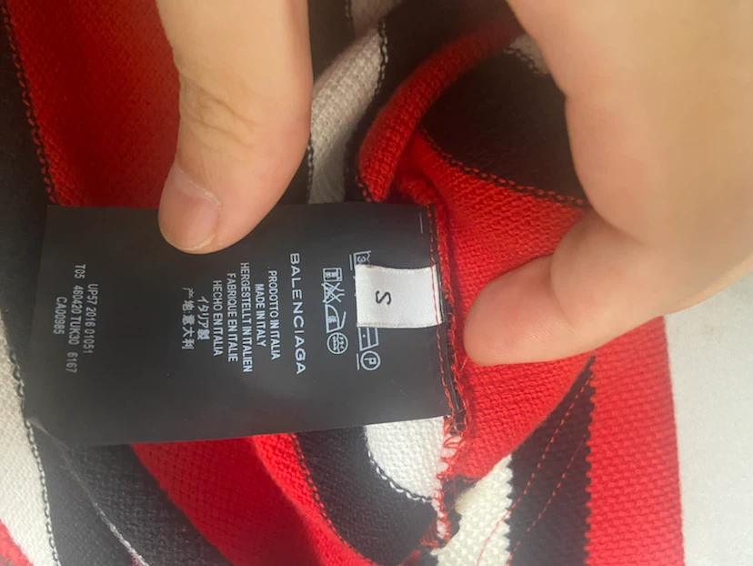 balenciaga バレンシアガ ポロシャツ ストライプ Sサイズの写真3枚目
