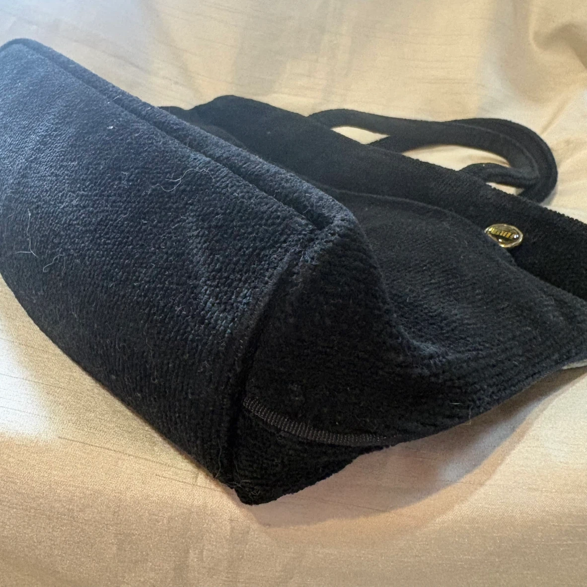FEILER フェイラー ハンドバッグ シュニール織 花柄 グレー×ブラックの写真5枚目