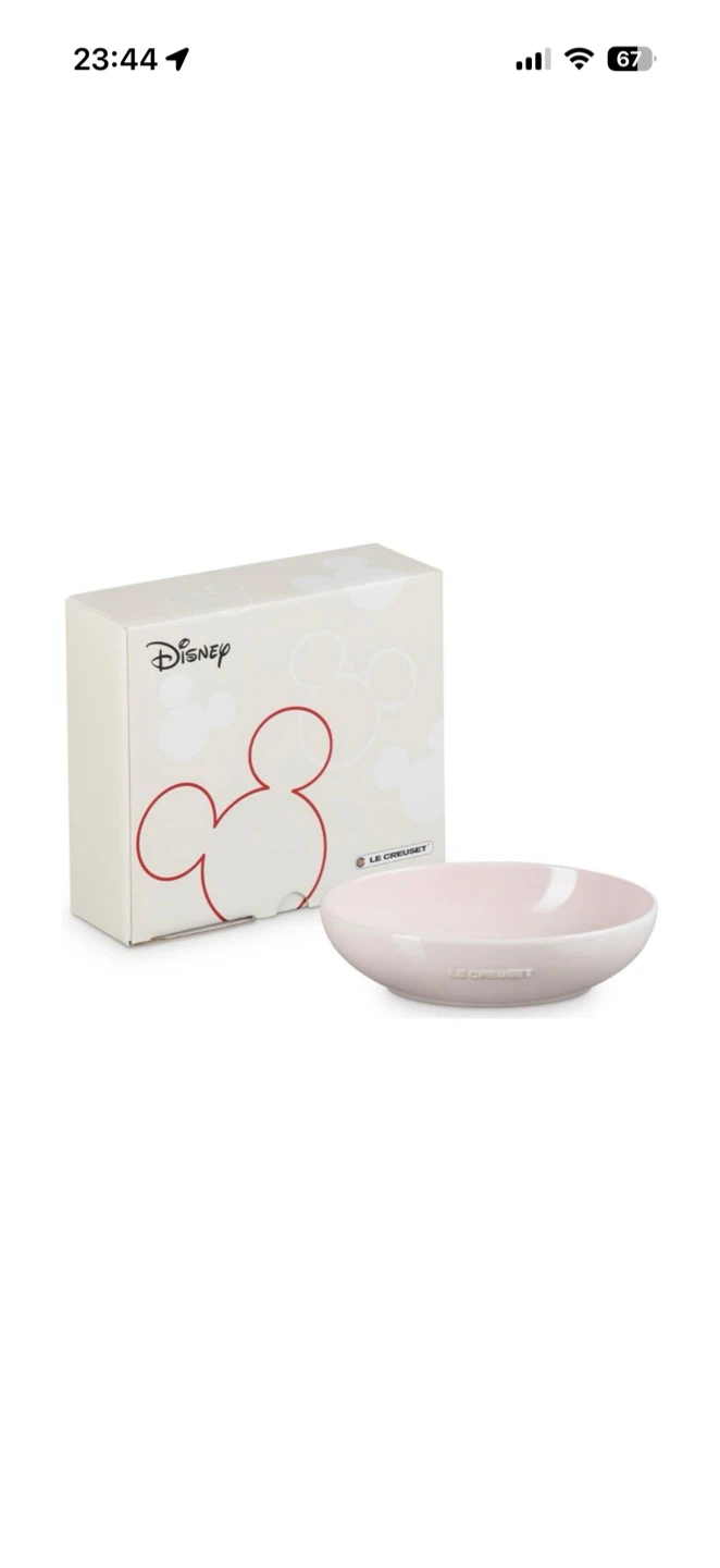 新品未使用　ル・クルーゼ ディズニー ミッキーマウス ミニ・ディッシュ ピンク　お皿