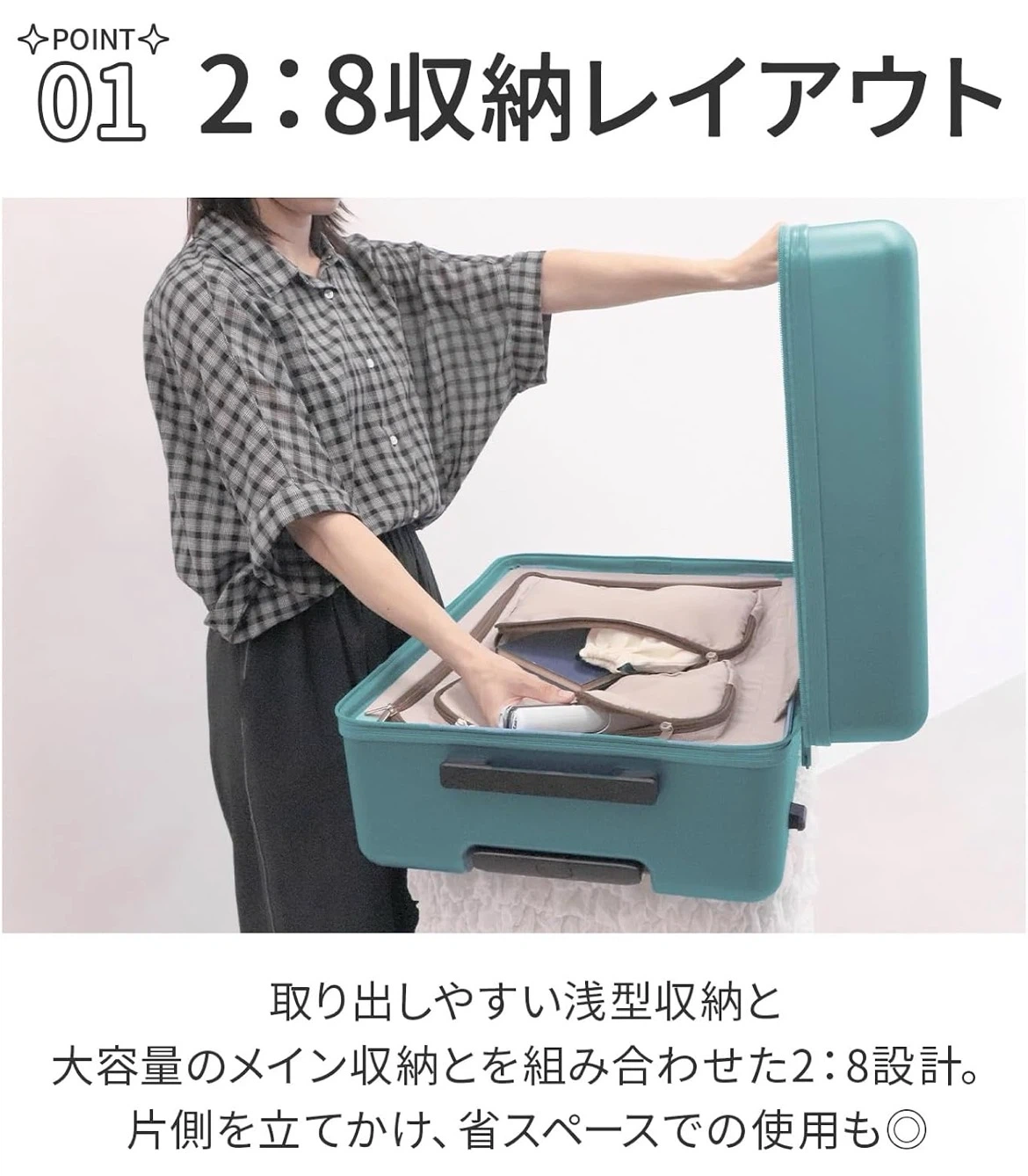 【新品未使用】スーツケース キャリーケース キャリーバッグ Sサイズ 33リットル 1-3泊用の写真4枚目
