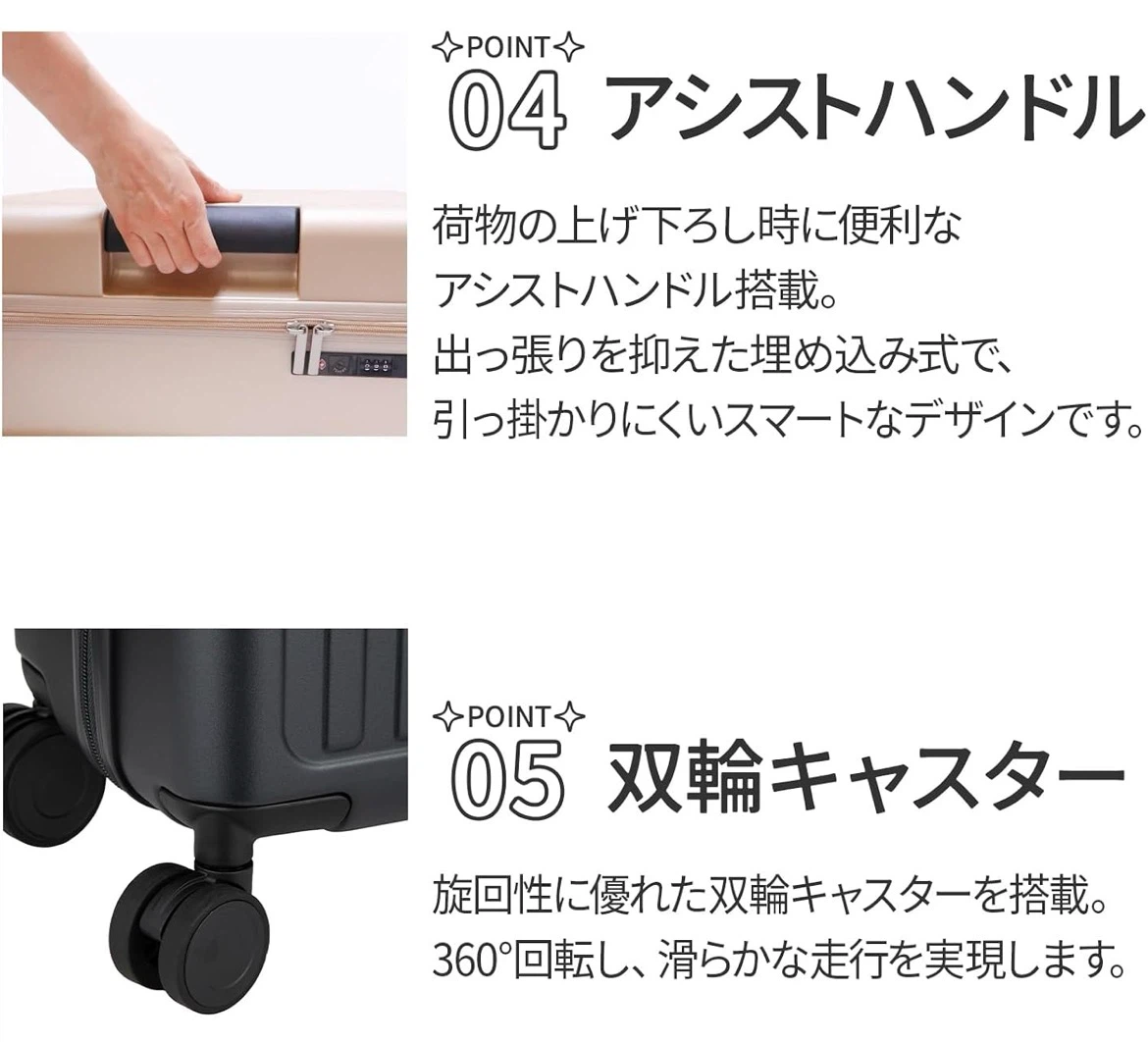 【新品未使用】スーツケース キャリーケース キャリーバッグ Sサイズ 33リットル 1-3泊用の写真6枚目