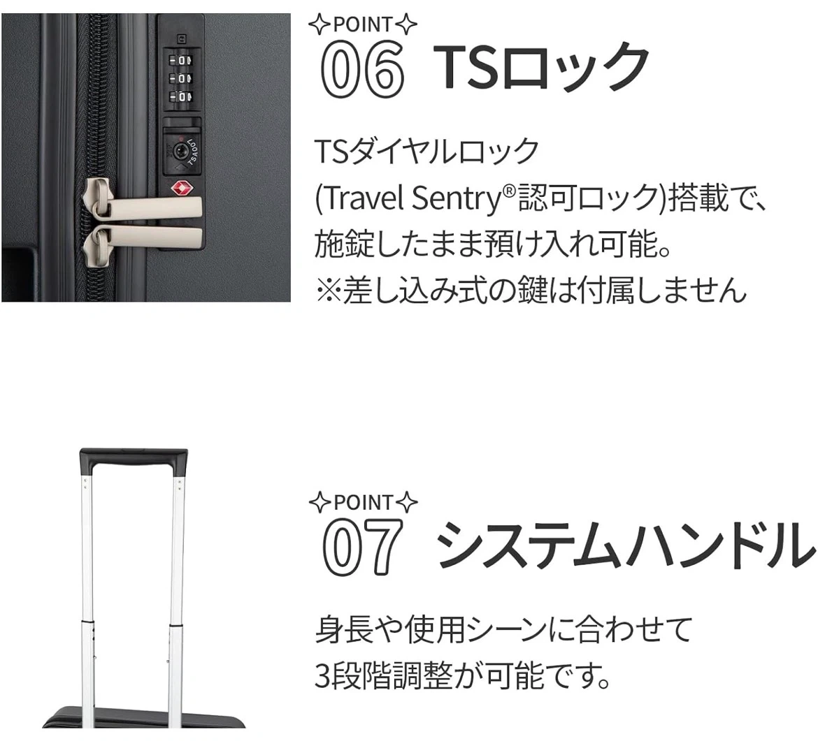 【新品未使用】スーツケース キャリーケース キャリーバッグ Sサイズ 33リットル 1-3泊用の写真7枚目
