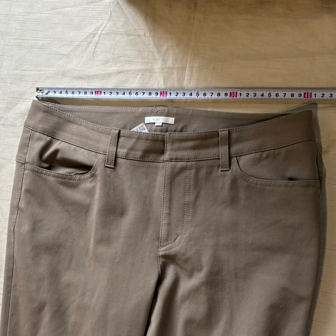 トゥービーシック パンツ 44 ブラウン リボン　ゆったりサイズの写真3枚目