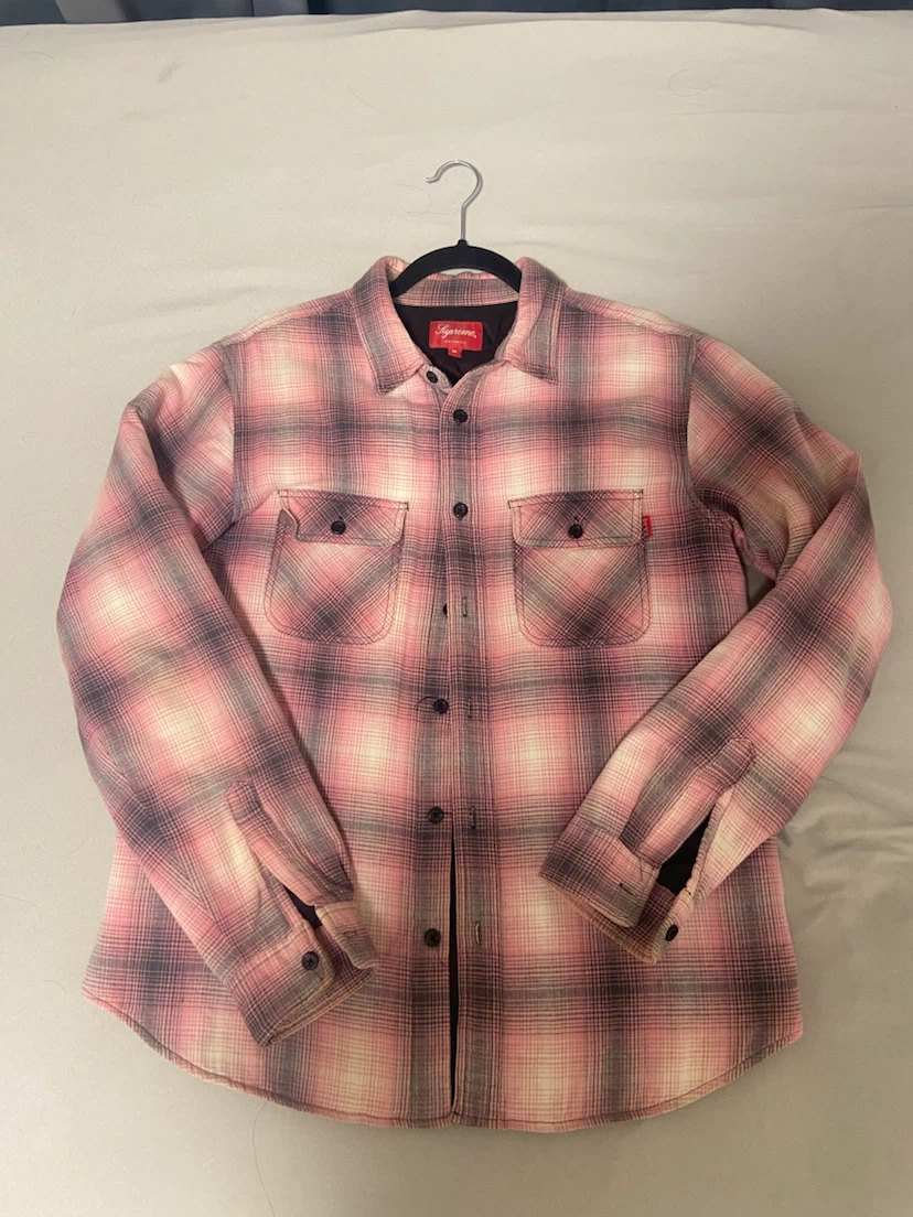 supreme シュプリーム チェック ネルシャツ ピンク Mサイズ