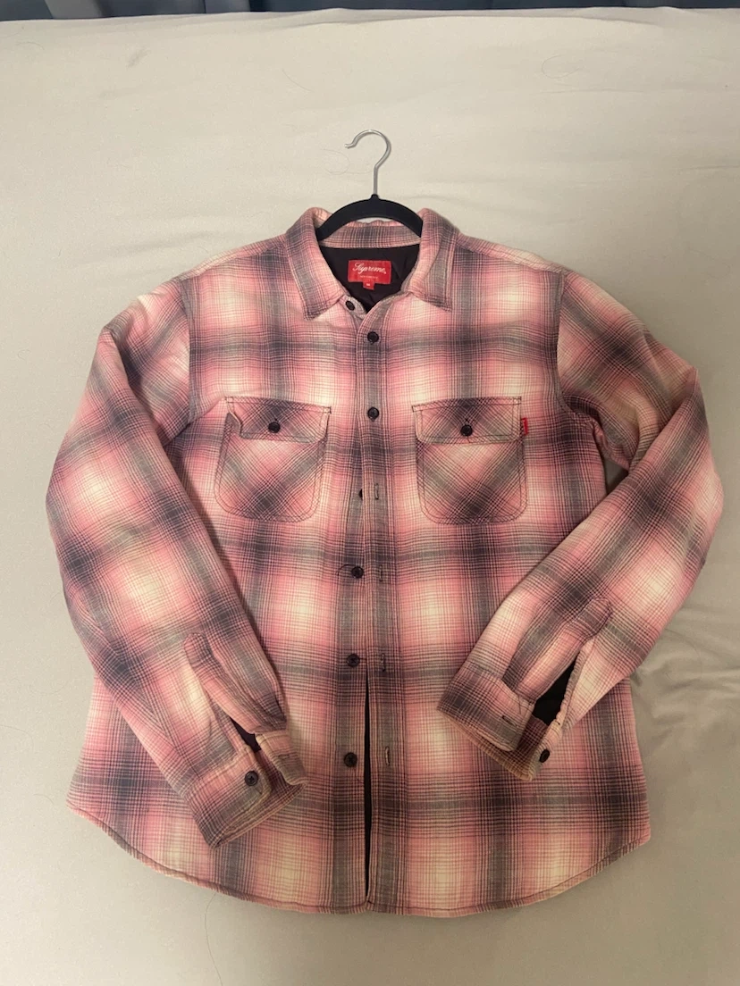 supreme シュプリーム チェック ネルシャツ ピンク Mサイズ