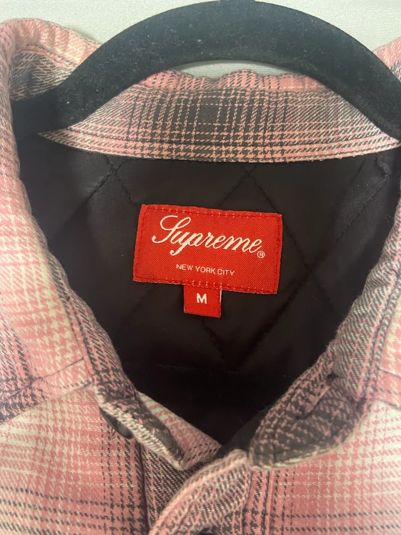 supreme シュプリーム チェック ネルシャツ ピンク Mサイズの写真2枚目